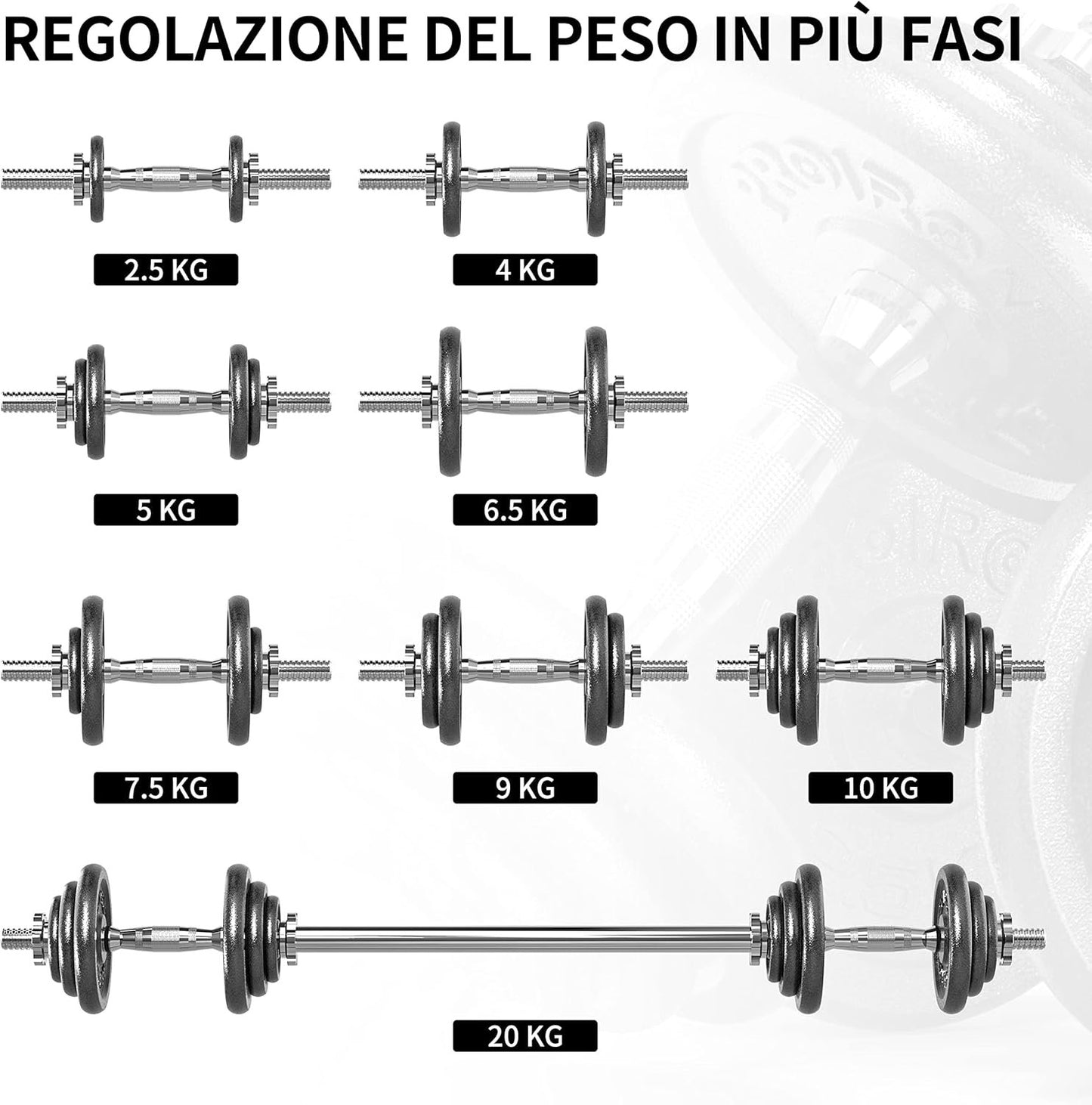 PROIRON Cast Iron Adjustable Dumbbells Set with Extension Handle Bar Perfect for Body Building, Weightlifting, Fitness, Workout, Gym Home