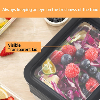 Misichao Stainless Steel Food Storage Containers with Lids - Stackable Meal Prep Food Containers for Kitchen & Pantry, Leakproof, Reusable Metal Bento Lunch Box (450ml+1100ml+2500ml)