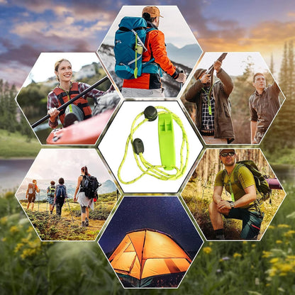 Uoqpty Camping Whistle | Safety Whistles - 120+ Db Loudness Adjustable Lanyard Hiking Tool Survival Gear for Backpacking Boating School Lifeguard Coaching