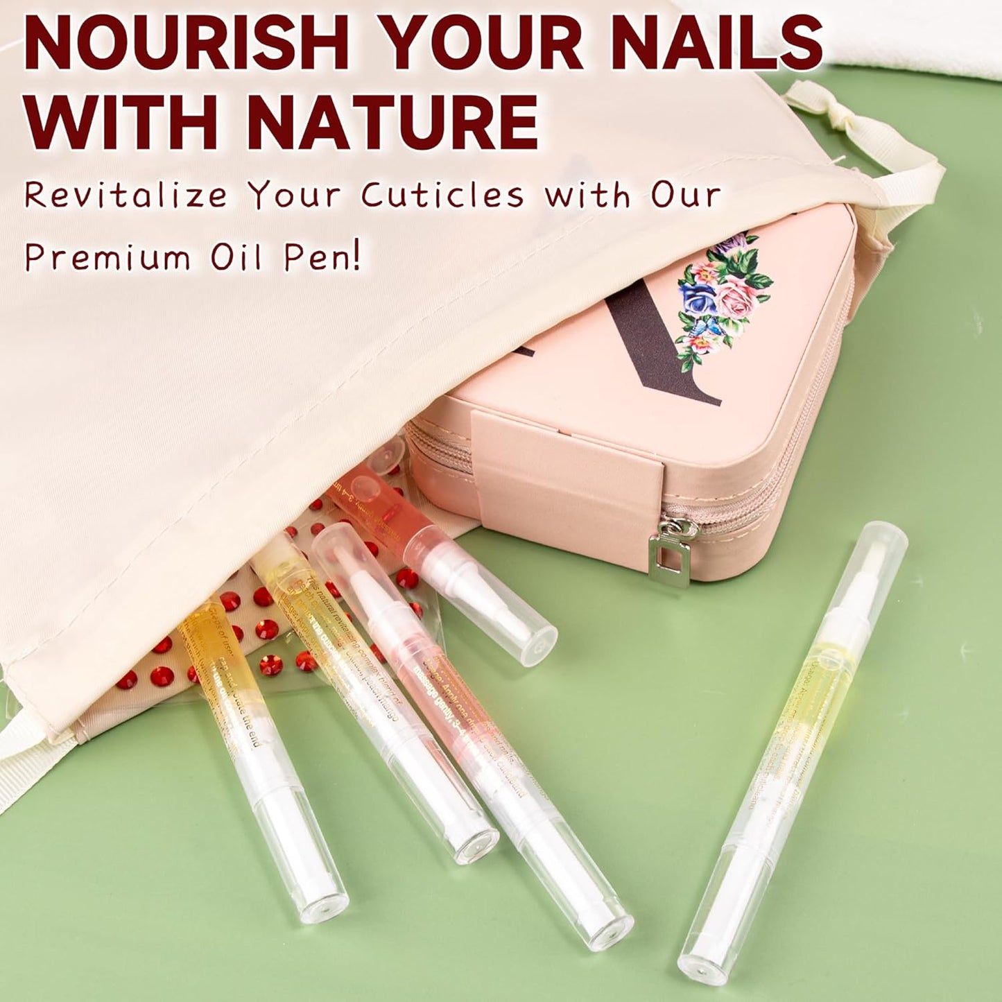 Cuticle Oil Pens - 8 PCS Revitalizing Oil Pen with Soft Brush for Nail Care, Cuticle Softener to Prevent Dry and Cracked Nails with Nail File, Mixed Scents