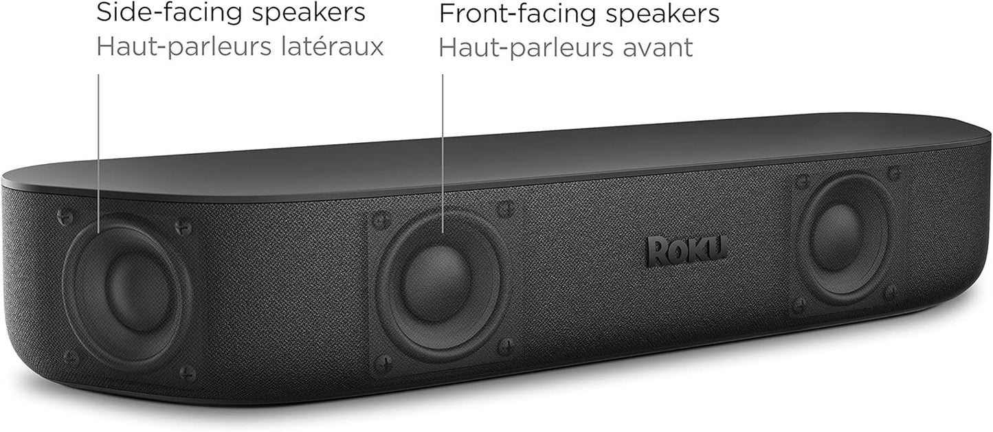 Roku Streambar (Official Manufacturer Product) | 4K/HD/HDR Streaming Media Player & Premium Audio, All in One, Includes Roku Voice Remote