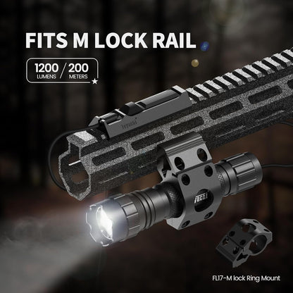 Feyachi FL17 Weapon Light 1200 Lumens Tactical Flashlight with mLok Rail Mount, Pressure Switch