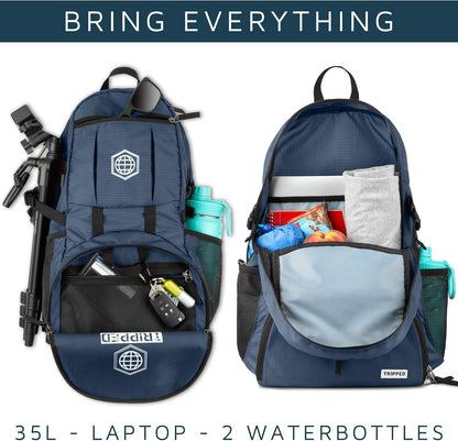 Travel Daybag Hiking Backpack- Best Water Resistant Ultra Lightweight Daypack for Men and Women Blue
