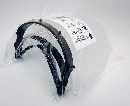 Made in Canada Hero Protection Safety Reusable Face Shields Full Face Protection with Anti-Fog Coating (1, Black)