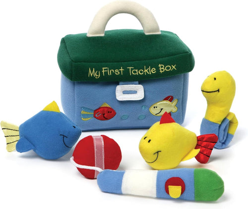 Baby GUND Play Soft Collection, My First Tackle Box 5-Piece Plush Playset with Rattle, Squeaker and Crinkle Plush Toys, Sensory Toy for Babies and Newborns, 8”