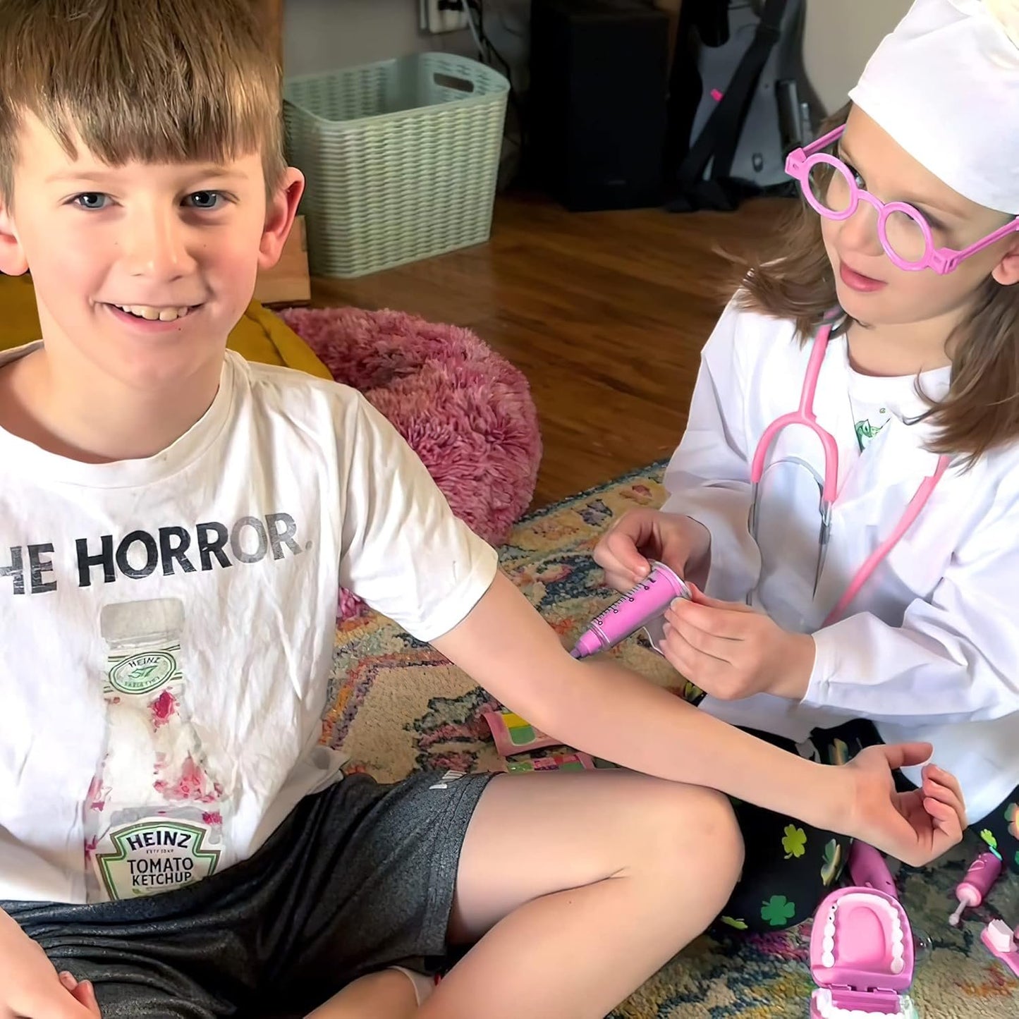 Phobby Durable Doctor Kit for Kids, 27 Pcs Deluxe Pretend Play Medical Kit Toy with Real Stethoscope, Doctor Kit for Toddlers Boys Girls Aged 3 4 5 6 7 8(Pink)