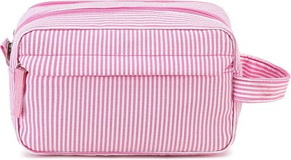CAMTOP Travel Toiletry Bag for Kids Cute Toiletry Bags for Boys Girls Waterproof for Toiletries Accessories Bathroom Stuff, Strip Pink, Toiletry Bag