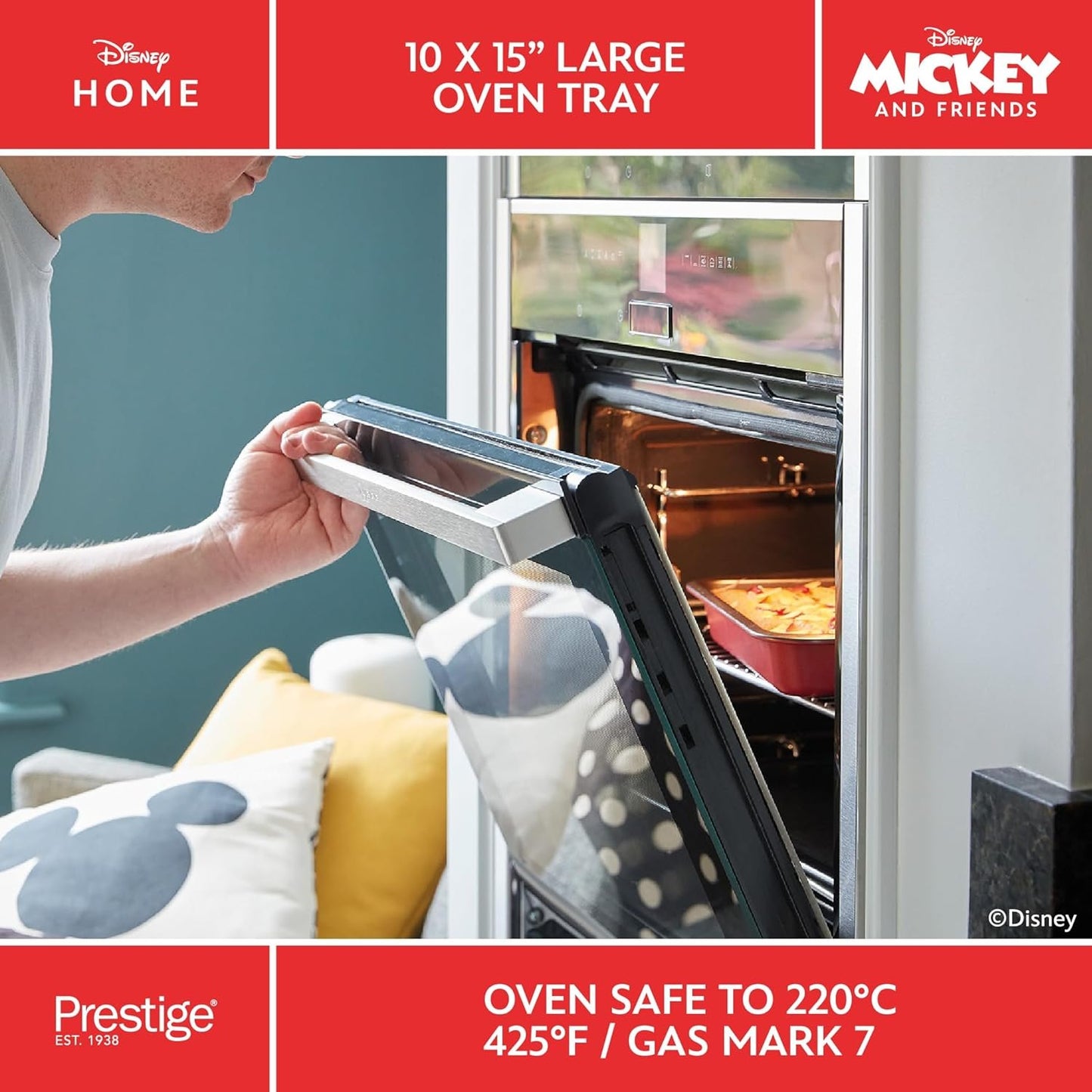 Prestige x Disney - Nonstick Baking Sheet with Embossed Mickey Logo (25 x 38cm/10 x 15in)