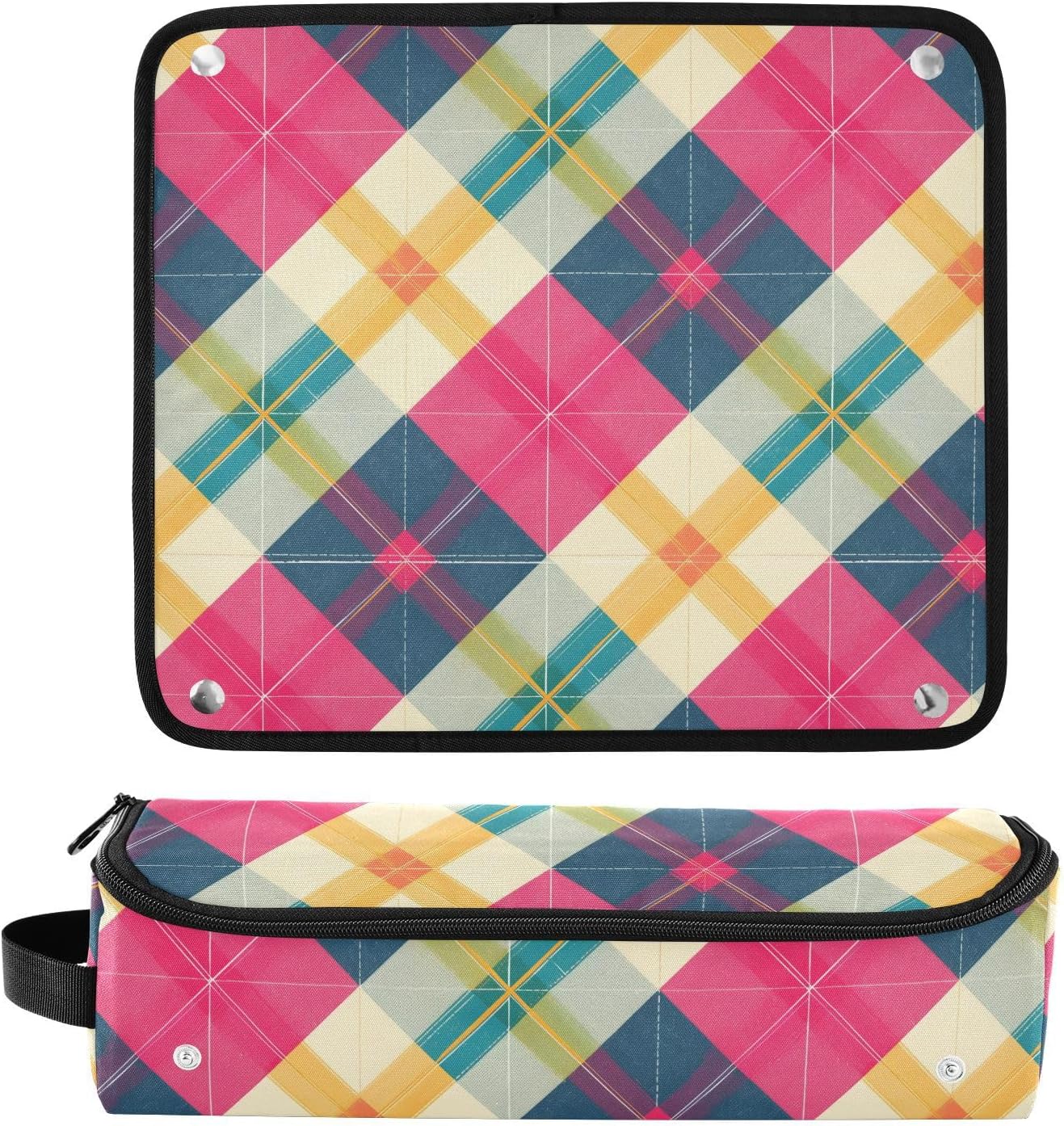 Plum Scacchiere Strumenti per capelli Borsa da viaggio con tappetino in ferro Custodia da viaggio portatile per utensili caldi e accessori per la cura dei capelli Organizzatore di accessori per