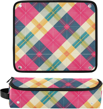 Plum Scacchiere Strumenti per capelli Borsa da viaggio con tappetino in ferro Custodia da viaggio portatile per utensili caldi e accessori per la cura dei capelli Organizzatore di accessori per