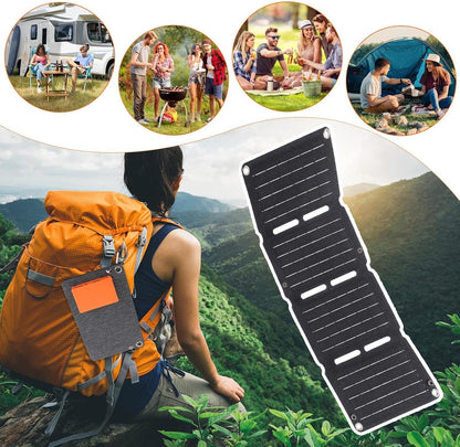 Solar Charging Bag, Solar Power Charging Bag Phone Charger, Power Bank Camping Solar Charger, Folding Bag Portable Charger Waterproof for Outdoor Camping Hiking Urgent