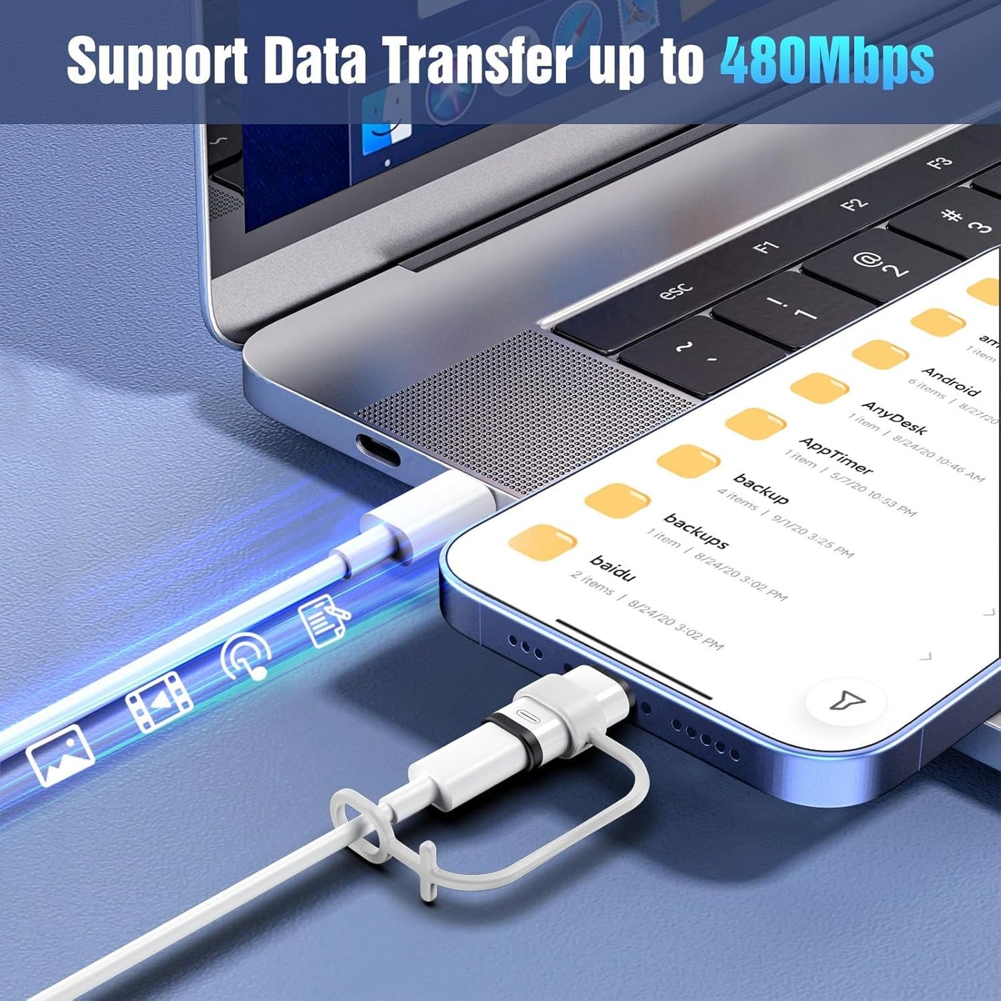 TiMOVO for Lightning to USB C Adapter, 4 Pack USB C Male to Lighting Female Adaptrer with 36W Fast Charging & Data Sync for iPhone 15/16 Pro/Pro Max/Plus, Galaxy S24/23, iPad, NOT for Audio/OTG, White