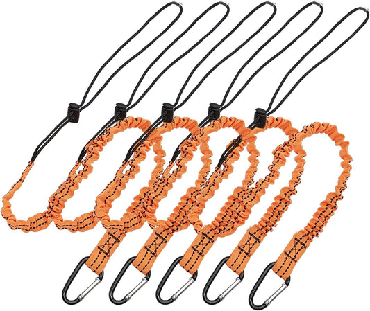 SOCROTO 3 Foot Tool Lanyard 5PCS Tool Tether Safety Tool Lanyard with Carabiner Adjustable Loop End Ultra-Durable Retractable Tool Lanyard for Scaffold Climbing Camping Construction Roofing