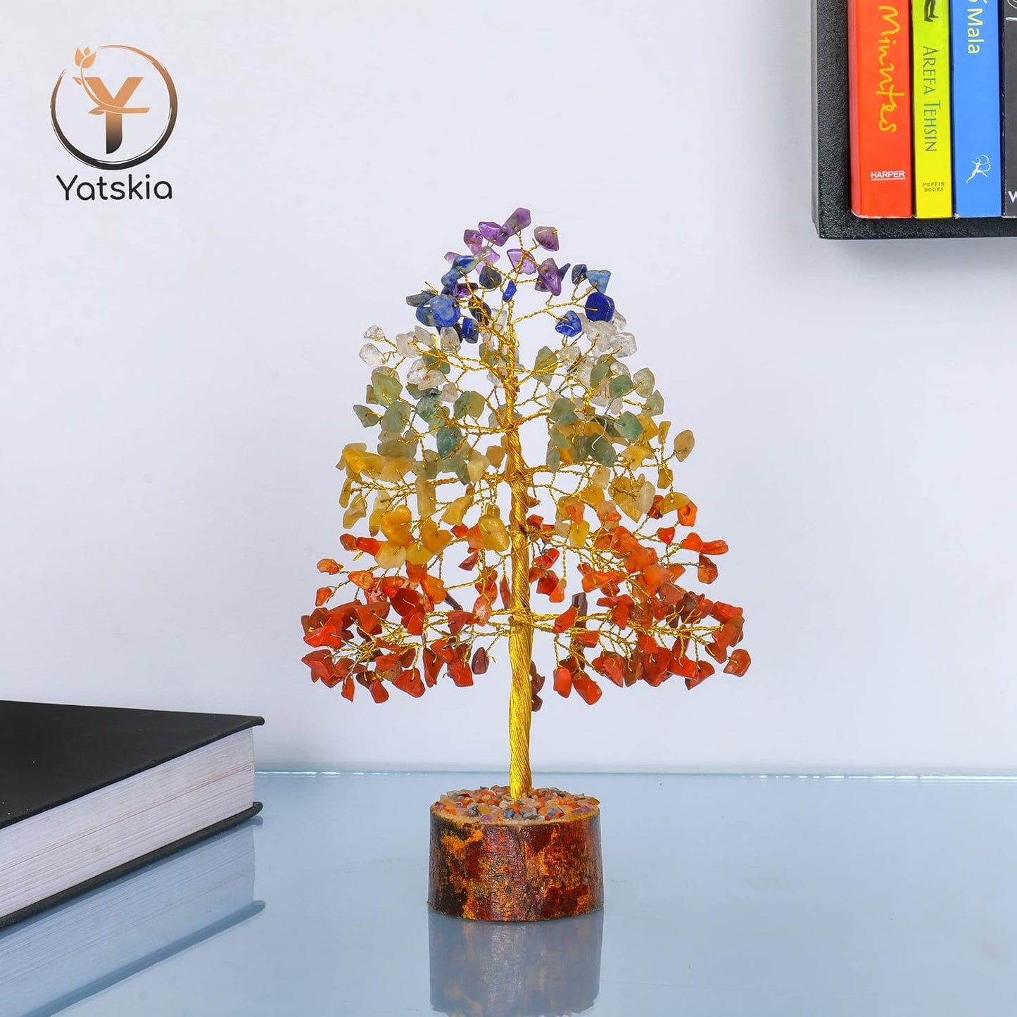 Yatskia 7 Chakra Tree of Life, Crystals and Healing Stones, Chakra Crystal Tree Decor, Housewarming Gifts, Home Decor, Meditation Decor, Birthday Gifts for Women