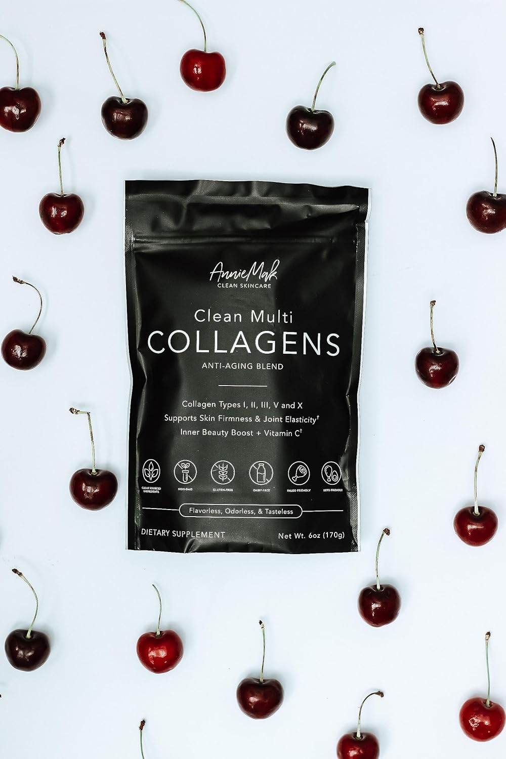 AnnieMak Collagen Peptides Powder with Bone Broth, Protein & More for Skin Care, Healthy Hair & Nails, Grass Fed, Clean Multi Collagens Supplement for Women's Wellness, Gluten Free, Unflavored
