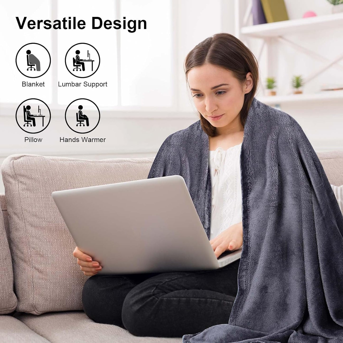 DAWNTREES Travel Blanket and Pillow,Travel Blanket for Airplanes and Plane, Essential Items for Long-Distance Travel and Outdoor Camping,2 in 1 Airplane Blanket Flight