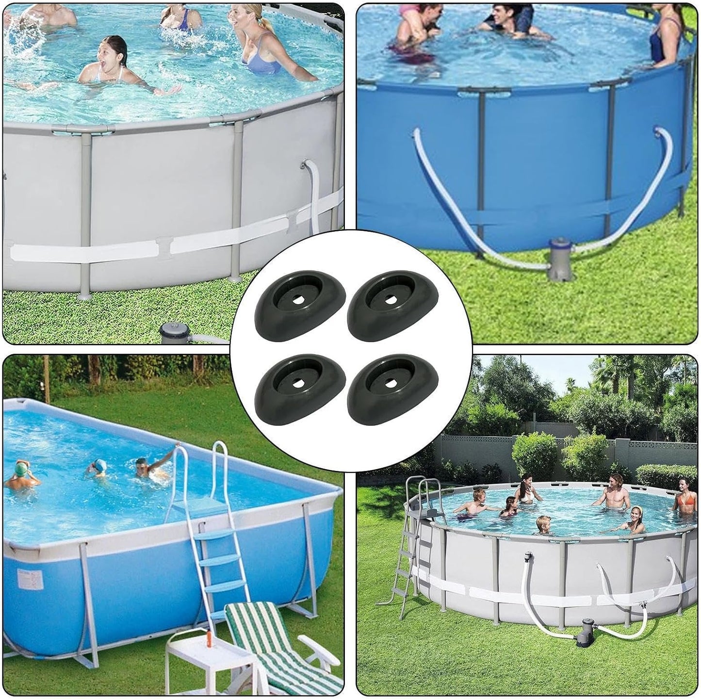 Pool Leg End Caps - Vertical Leg Replacement Frame Parts Cap | Stable Pool Vertical End Cap | Ground Swimming Replacement Parts