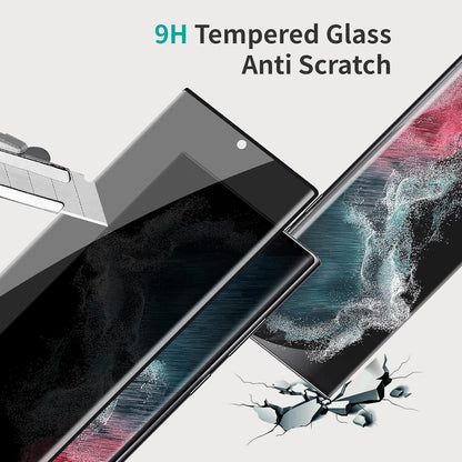 Galaxy S22 Ultra Privacy Screen Protector, QUESPLE 2 Pack Shatterproof Premium Tempered Glass Film for Samsung Galaxy S22 Ultra 5G Privacy Screen Protector[Does't Support Fingerprint Unlock]