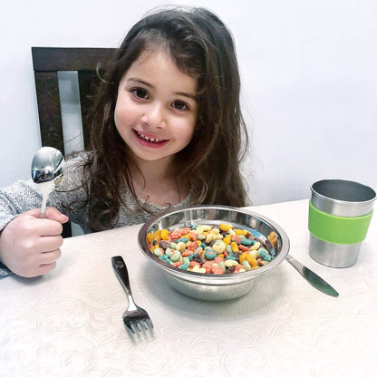 Stainless Steel Kids Silverware Set - Child Safe Flatware - Kids Utensil Set - Metal Kids Cutlery Set (15 - Piece)
