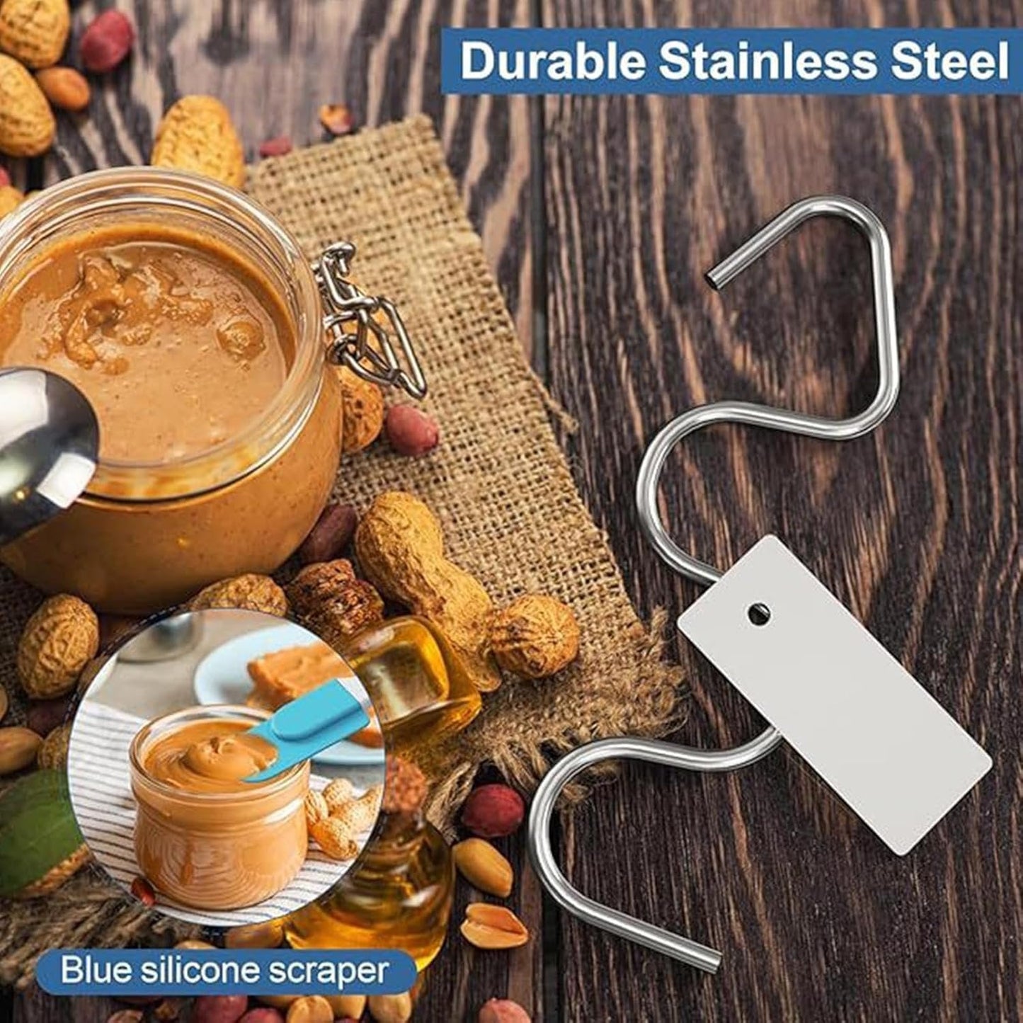 Teksome Mescolatore per burro di noci, strumenti per mescolare marmellate in acciaio inox, utensile da forno antiruggine con spatola, gadget da cucina per impasto, yogurt, salse e altro ancora