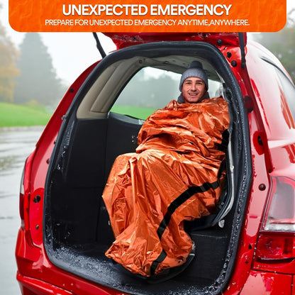 Emergency Sleeping Bags for Survival, with Whistle, Portable Bivy Sleeping Bag Waterproof Blanket for Camping Hiking and Other Outdoor Activities