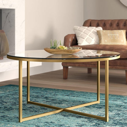 Btikita 36" Tempered Glass Table Top Round Transparent Table Surface 3/8" Thick Pencil Polished Edge Multipurpose for Dining, Coffee, Restaurant Tables