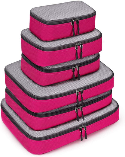 G4Free 3/6/7pcs Packing Cubes Suitcase Organizer Bag Folding Clothes Bag Shoe Storage Cubes Packing Cubes for Clothing Luggage Travel Set