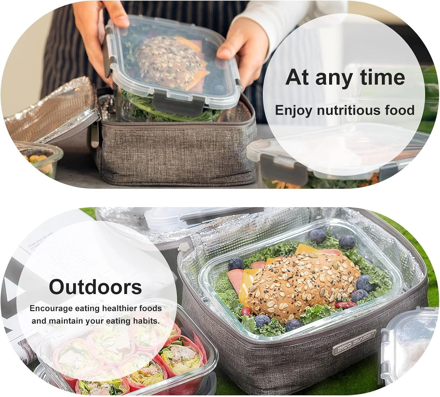 12pcs Mixed Sized Glass Food Storage Containers Set with Snap Locking Lids,Round;Rectangular&Square Glass Containers,BPA-Free,Dishwasher,Microwave Safe