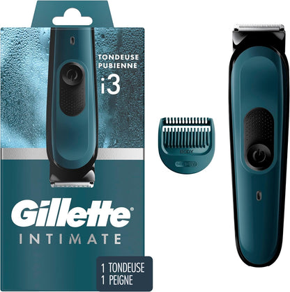 Gillette Intimate Men’s Pubic Hair Trimmer i3, SkinFirst Pubic Hair Trimmer For Men, Waterproof, Cordless For Wet/Dry Use, Shaver For Men, Lifetime Sharp Blades