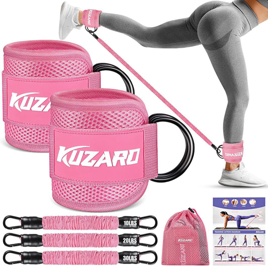 Resistance Bands with Ankle Straps, Ankle Weights Bands for Working Out, Exercise Bands for Women Leg and Glute, Booty Workout Equipment for Kickbacks, Butt and Hip Training