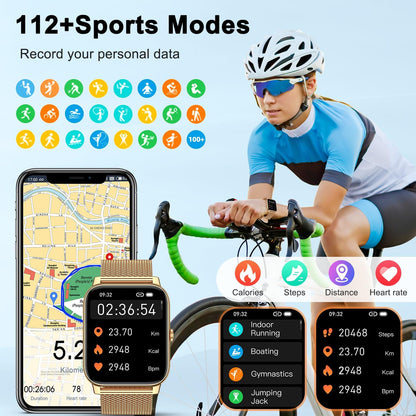Smartwatch Women's Men's Fitness Watch: Bluetooth Call Answer Handsfree Waterproof Digital Smart Watch Tracker Heart Rate Monitor Spo2 Sports Calorie Pedometer for Android iOS Phone
