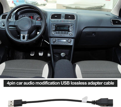 ECSiNG 2 Pieces USB Car Radio Cable Adapter Cable 4 Pin Compatible with Golf 5/6/7 Compatible with Jetta 5/6/B6/B7/B8 Compatible with VW RCD 510/RNS RCD 300