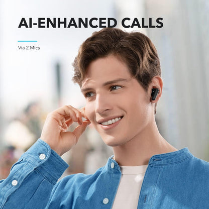 Soundcore by Anker P20i True Wireless Earbuds, 10mm Drivers with Big Bass, Bluetooth 5.3, 30H Long Playtime, Water-Resistant, 2 Mics for AI Clear Calls, 22 Preset EQs, Customization via App (Black)