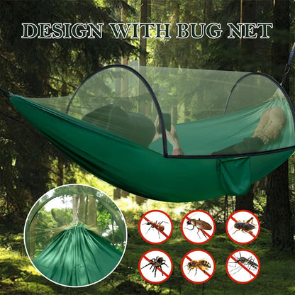 Stnopw Camping Hammock with Mosquito Net,Durable Hammock 440 lb Capacity,Lightweight & Portable Hammock with Tree Straps,Camping Gear for Outdoor Hiking Camping Beach Backpack Travel Outside