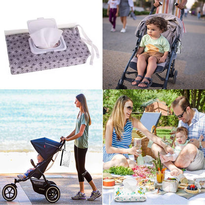 4pcs Baby Wipe Dispenser, Portable Refillable Baby Wipes Container for Diaper, Wipe Dispenser for Travel, Reusable Travel Wet Wipe Pouch for Outdoor, Camping, Hiking.