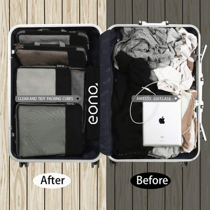 Eono Compression Travel Organizers, Suitcase Organizer Set, Travel Cubes, Packing Cubes, Compression Packing Cube