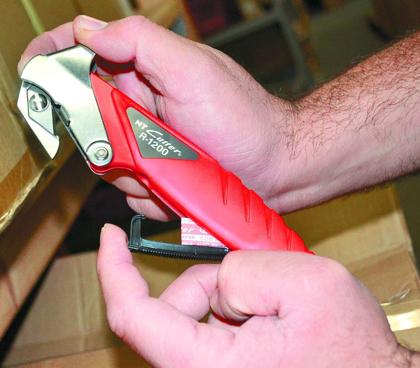 NT Cutter Safety Carton Opener with Staple Remover, 1 Opener (R-1200P)
