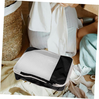 BESPORTBLE 4pcs Travel Storage Bag Expandable Compression Packing Cubes with Handles for Clothes Organization