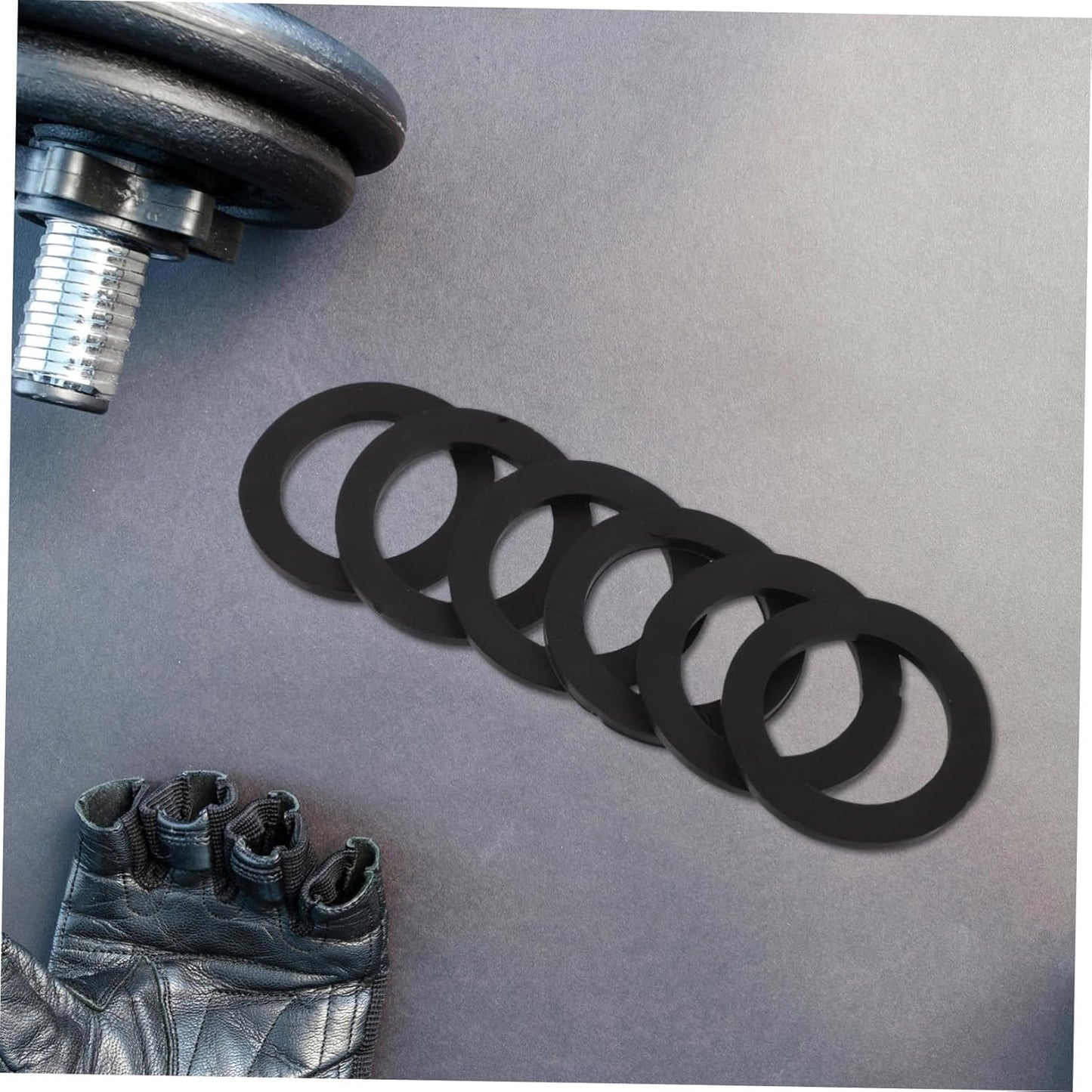 Abaodam 50pcs Weight Lifting Clamps Rubber Washers for Dumbbells and Barbells Secure Fit Strength Training Accessories for Home and Gym Workouts