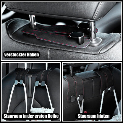 Halinuia 2 Pieces Double Back Car Seat Hook, Car Seat Back Storage Hook Accessories Interior, Hanger for Headrest Storage Bag for Car
