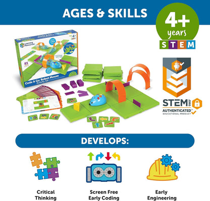 Learning Resources LER2831 Code & Go Robot Mouse Activity Set, 83 Pieces Multi-Color