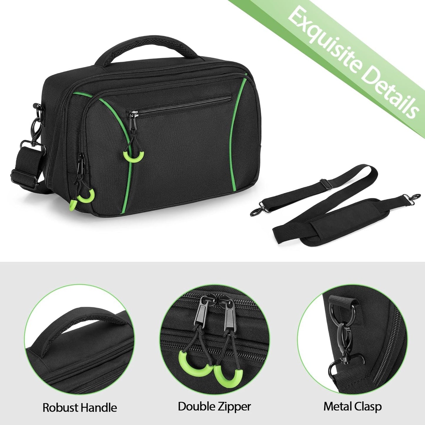 PGmoon Travel Carrying Case Compatible with Xbox Series S, Storage Carry Bag with Padded PE Foam Liner for Controllers, Cables and More Accessories (Patent Design)