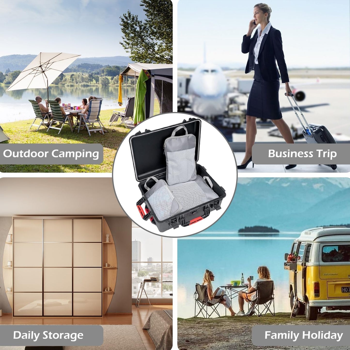 Suitcase Organizer Compression Packing Expandable Travel Suitcase Organizers, Grey 3 Pieces