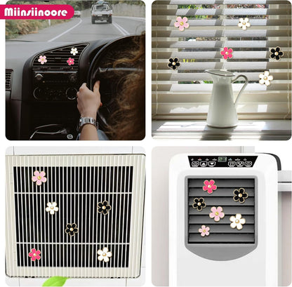 12 Pcs Daisy Flowers Air Vent Clip, Cute Car Air Outlet Clip Vent Clips, Car Diffuser Vent Clips Car Interior Decor Accessories Air Freshener Clip for Women Car Interior Accessories