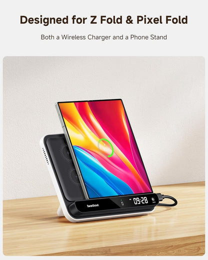 SwanScout 30W Dual Phone Wireless Charger, Wireless Charger for Samsung Z Fold/Google Pixel 9 Pro Fold, SwanScout 504F, Charging Station for Samsung S25/S24/S23, iPhone 16/15/14, Pixel 9/8/7/6