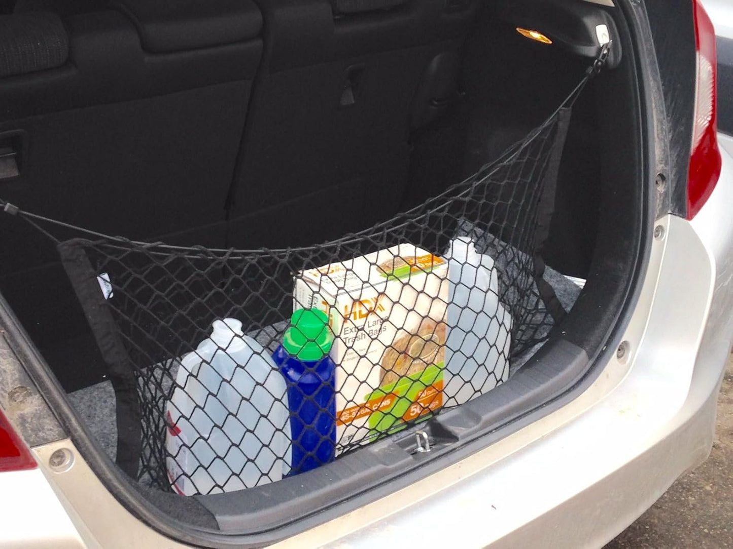 lebogner Trunk Storage Net Car Trunk Organizer, Mesh Net Hammock Cargo Storage Vehicle Organizer with 3 Mounting Options, Premium Quality Universal Fit Car Organizer