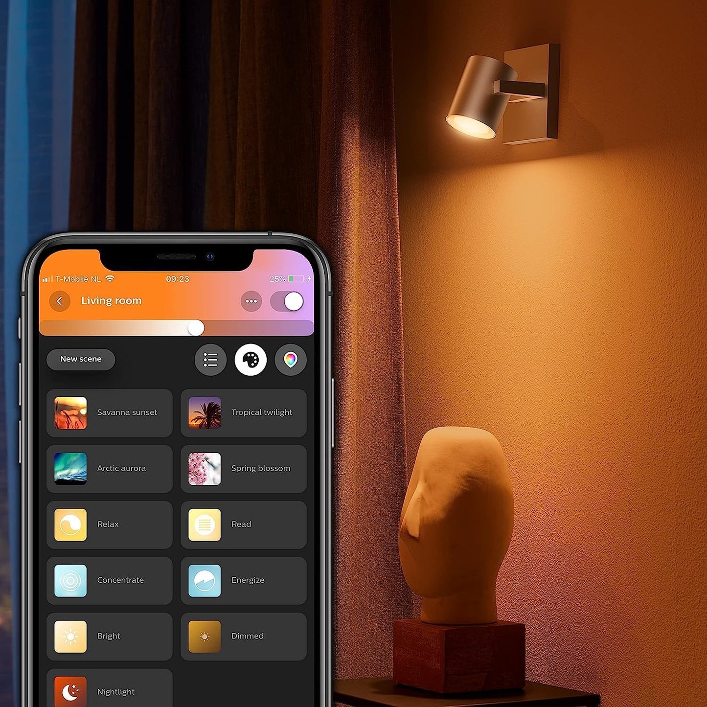 PHILIPS Lighting Hue Argenta White and Color Ambiance Connected Spotlight, with Bluetooth, 1 Light Point, GU10, 5.7 W, Aluminium