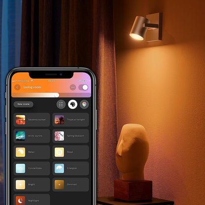 PHILIPS Lighting Hue Argenta White and Color Ambiance Connected Spotlight, with Bluetooth, 1 Light Point, GU10, 5.7 W, Aluminium