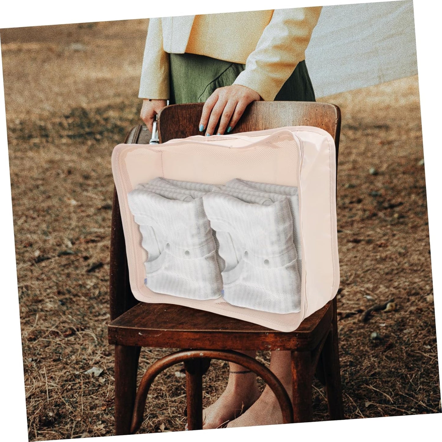 7 Pieces Travel Bag Packing Cubes for Makeup Various Sizes Travel Organizer Case for Travel Essentials Packing Cubes for Travel Bag with Window Fabric