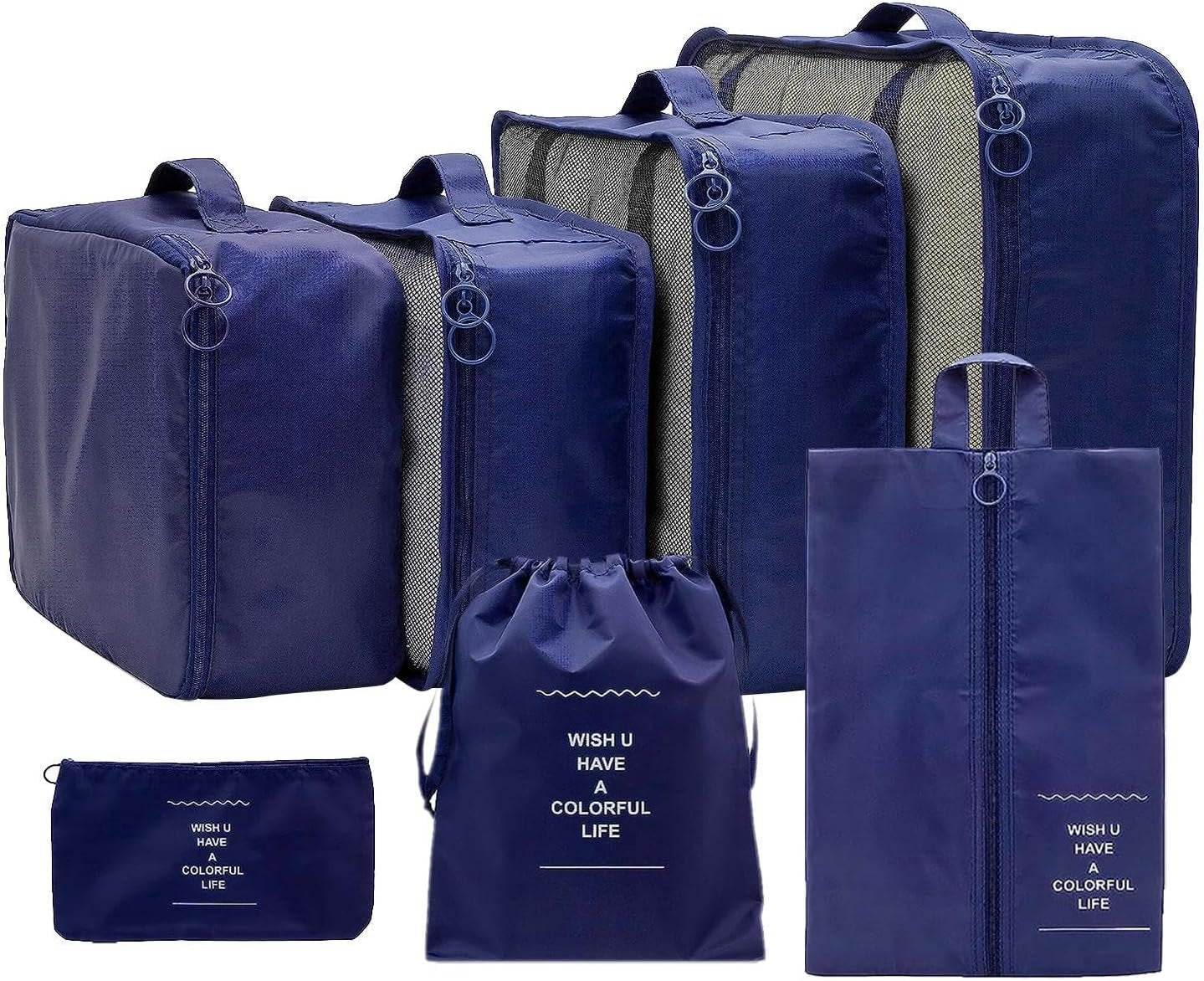 Travel Packing Cubes Set - 7-Piece Organizer for Luggage and Clothes - Perfect for Efficient Packing and Travel Organization